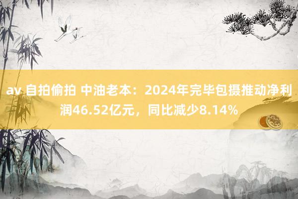 av 自拍偷拍 中油老本：2024年完毕包摄推动净利润46.52亿元，同比减少8.14%