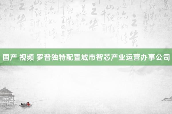 国产 视频 罗普独特配置城市智芯产业运营办事公司