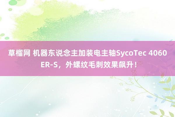草榴网 机器东说念主加装电主轴SycoTec 4060 ER-S，外螺纹毛刺效果飙升！